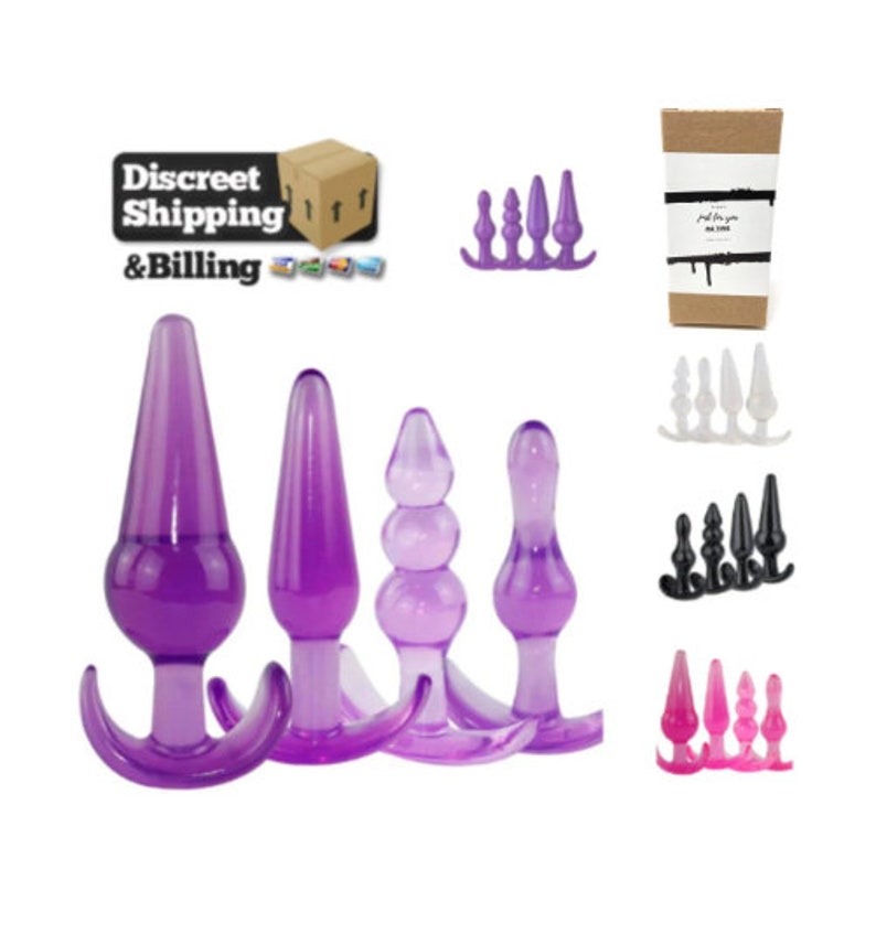 4pc Butt Plug Trainer Kit Dildos Adult Sextoys Silicone anal plugs men sex toy dildoe for man spot 