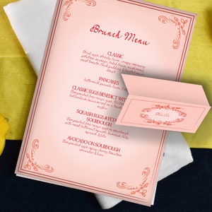 TÉLÉCHARGEMENT NUMÉRIQUE MENU anniversaire/ mariage/ baby shower modèle personnalisé et imprimable pour un anniversaire ou un dîner d'été.
