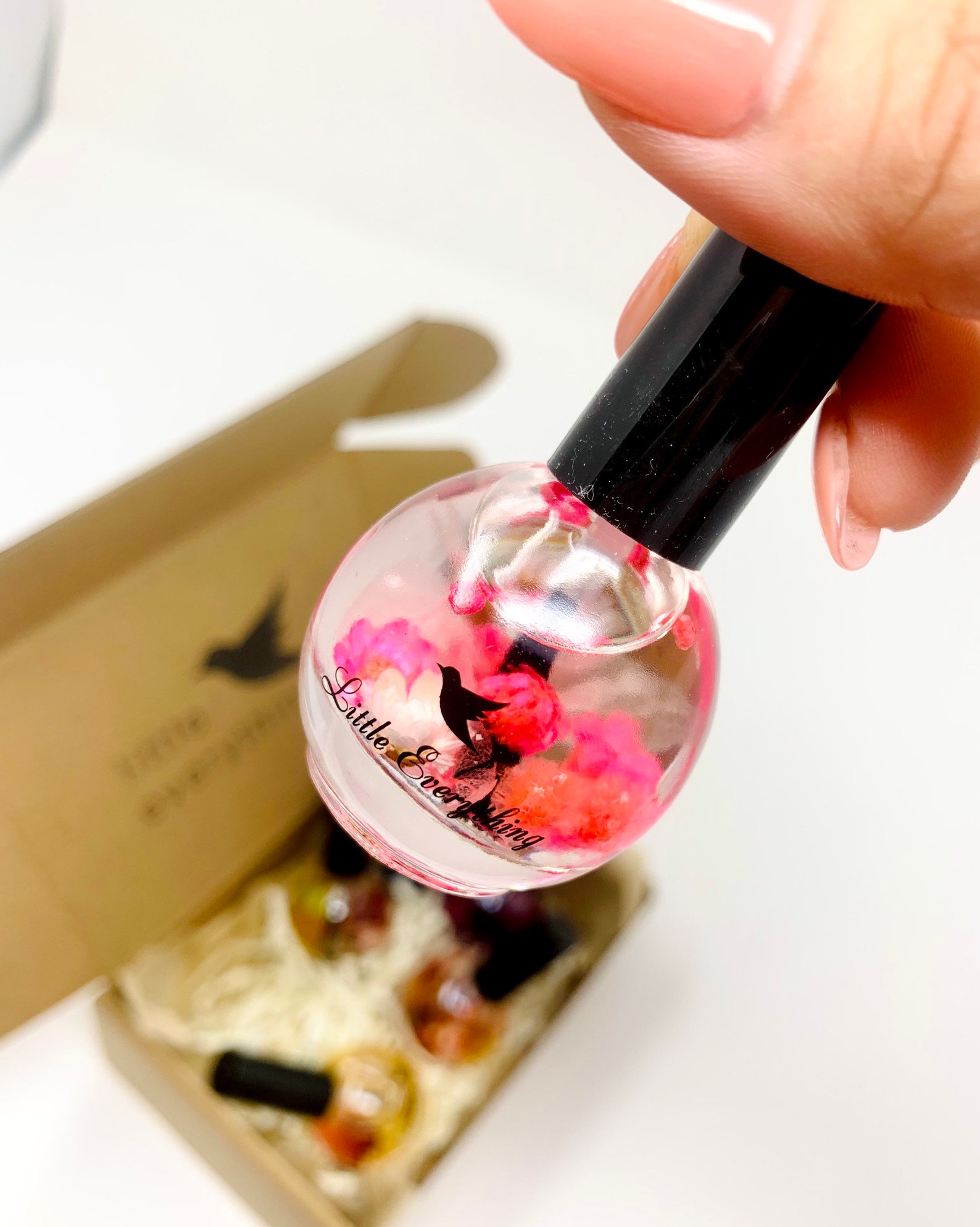 12ml New Cuticle Flower Infusing Oil Glass Bottle, Nourishing Skin