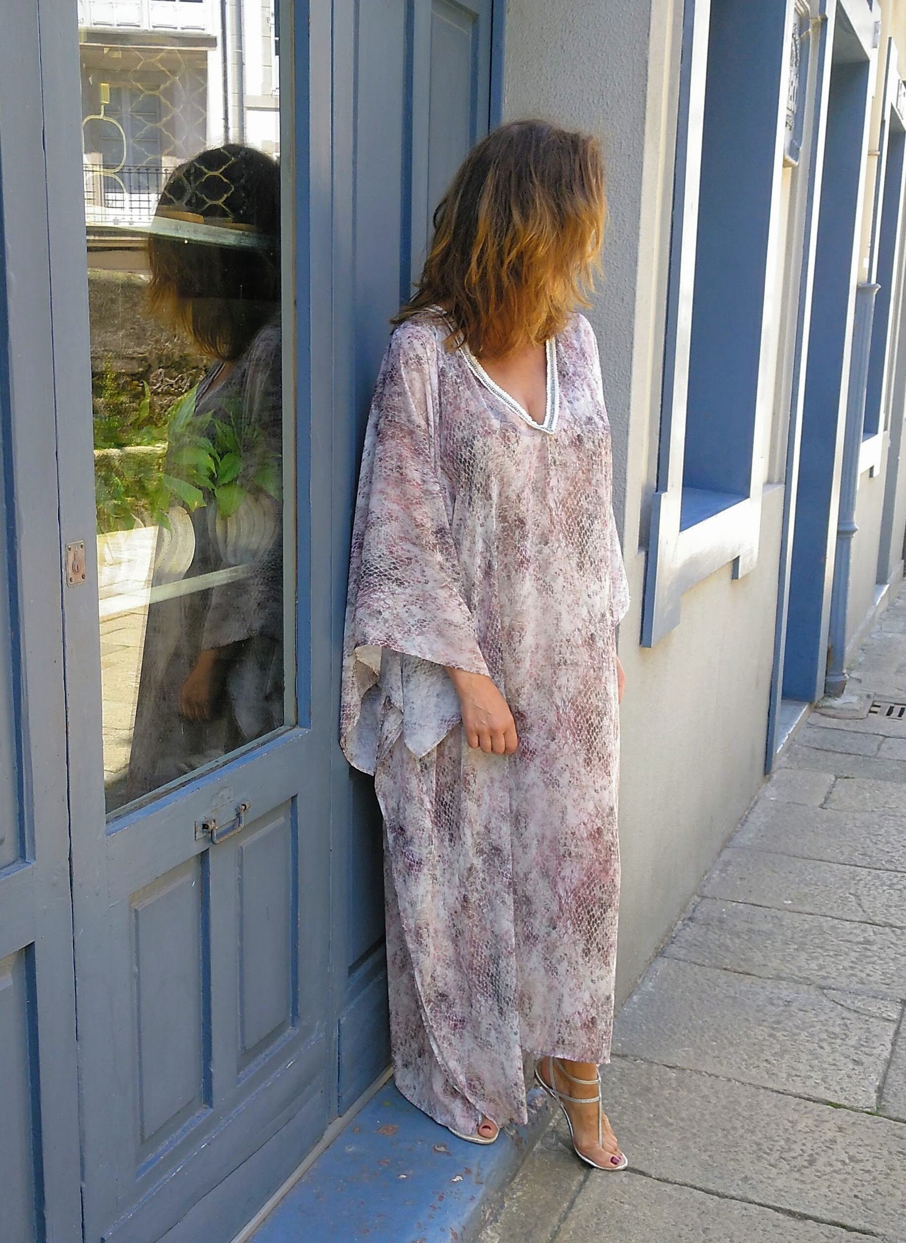 Caftano Vestito Ricamato Kaftan Donna Woman Dress Copricostume KAFT001D