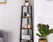 4 tier Corner ladder shelf, Wooden Flower Shelf, industrial shelf, Shelf Stand Display, Rustic shelf, corner plant stand, corner shelf unit