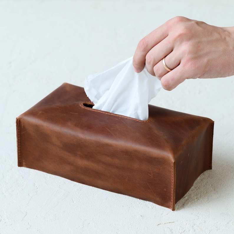 Leather Tissue Box Cover - Restaurant Tissue Box - Customized Napkin Holder