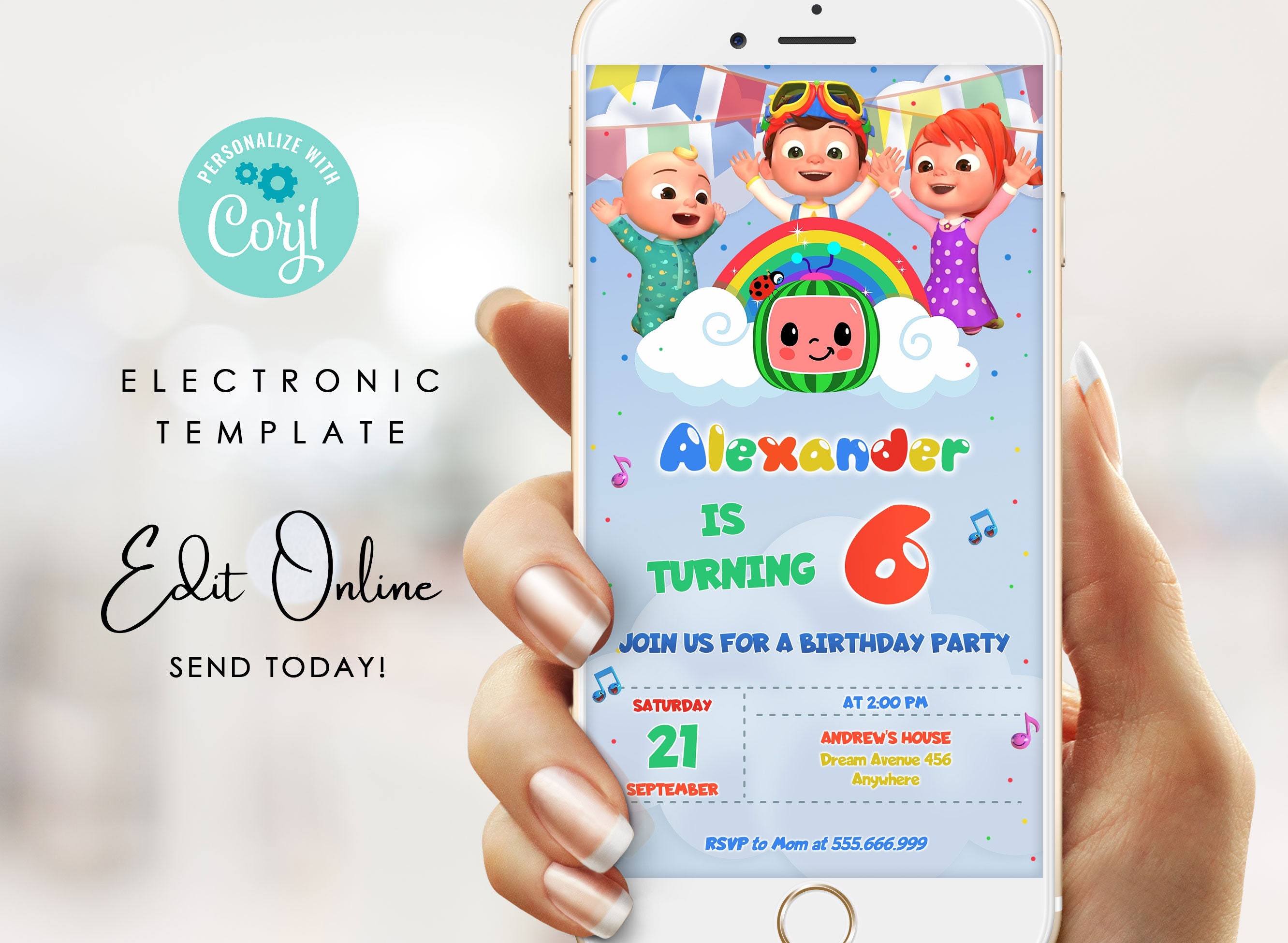 Evite Template Any Age Boy or Girl Electronic Etsy