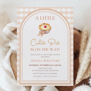 Cutie Pie Baby Shower Invitation, Fall Baby Shower Invite, Sweet Pie Shower Theme, Autumn Baby Shower Canva Template