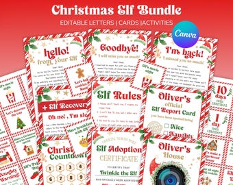 Elf Letter Bundle Editable, Printable Elf Kit, Canva Templates