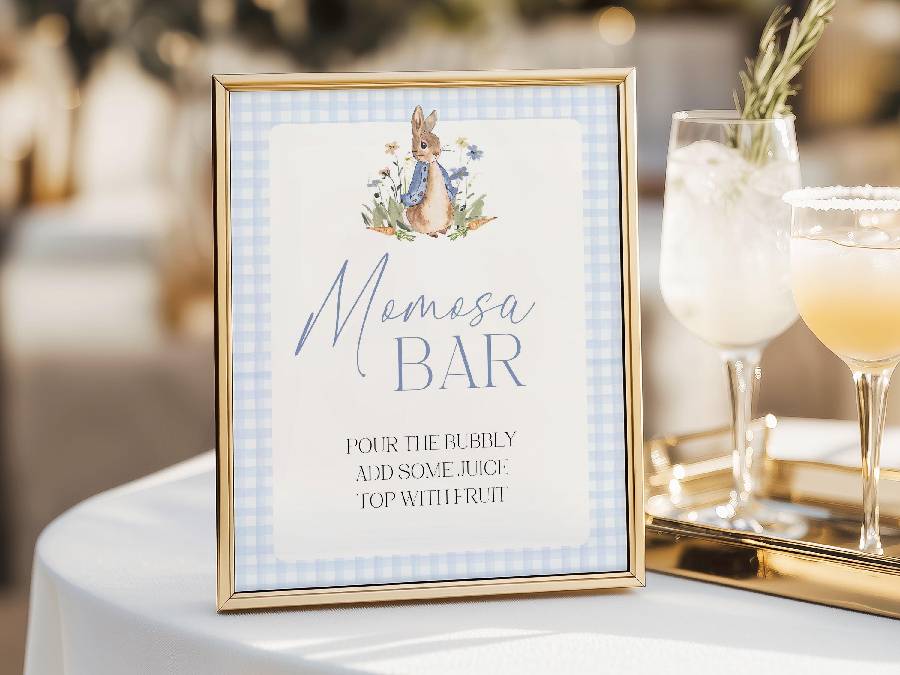 Peter Rabbit Baby Shower Signage, Blue Gingham Table Signs, Canva ...