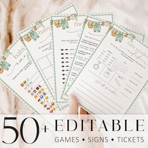 Locally Grown Baby Shower Game Bundle, Editable Boy Baby Shower Games and Signs, Farmers Market Baby Printable Pack, Coed Baby Shower