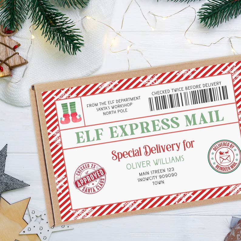 Christmas Elf Arrival Kit Printable, Editable Elf Letters, Box Shipping
