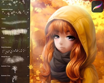 Autumn Brushes for Procreate (texture, brushes, stamp)