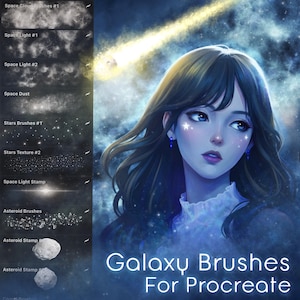 Galaxy Procreate Brushes: Space, Stars, Universe, Cosmos, Asteroid