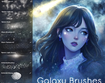 Galaxy Procreate Brushes: Space, Stars, Universe, Cosmos, Asteroid
