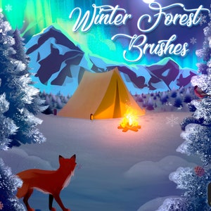 Winter Forest Brush Set for Procreate | Christmas brushes