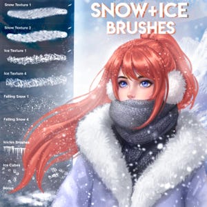 Christmas Brushes Set 30+ (Ice, Snow, Texture, Icicles and so on) for Procreate