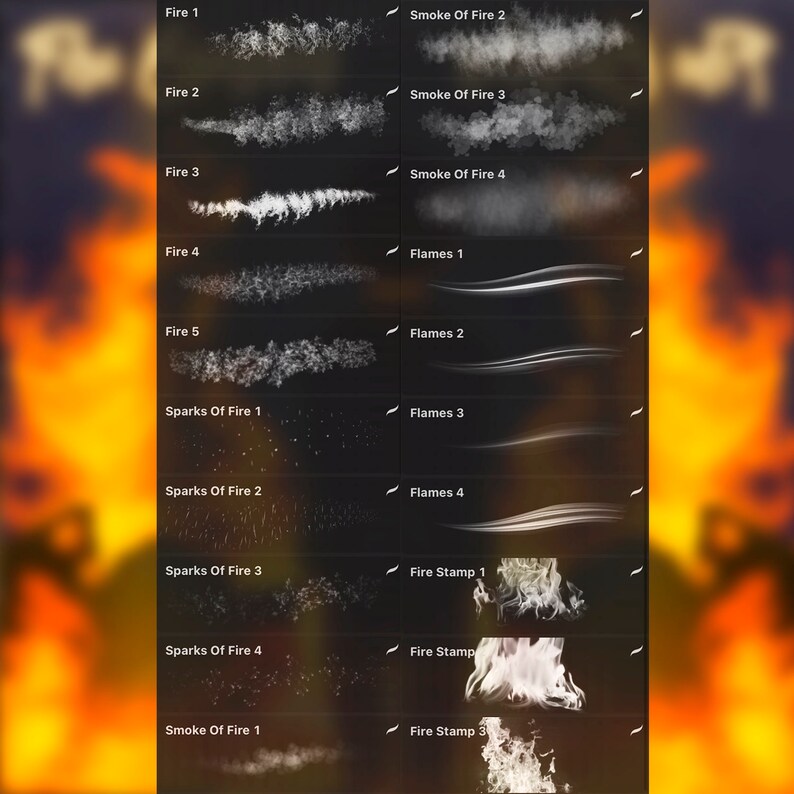 Fire Brushes for Procreate Etsy