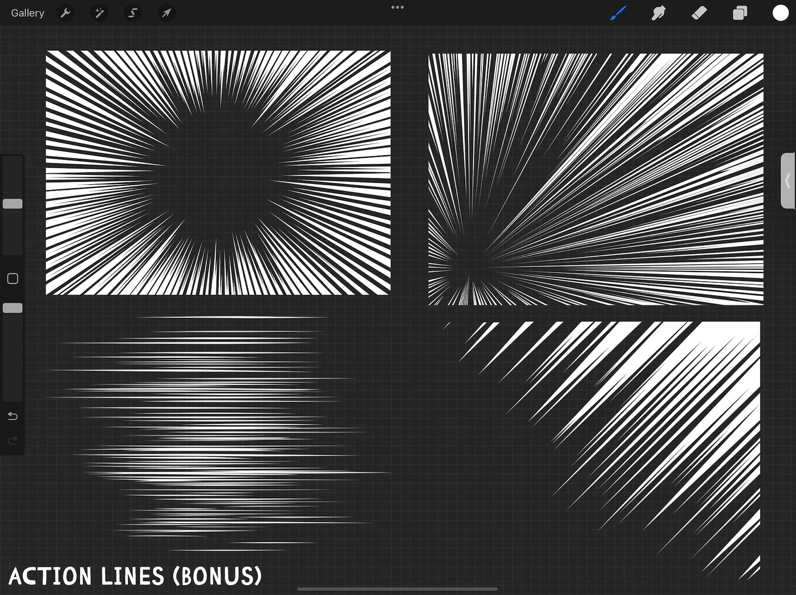 100 Manga Brush Set for Procreate A Lot of Brushes, Textures and Stamps