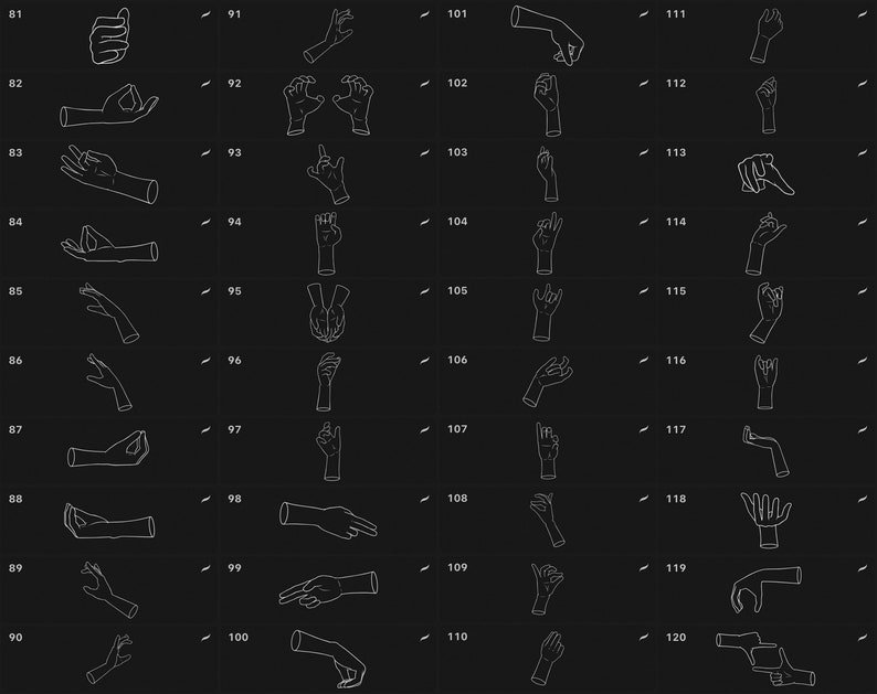 150+ Hand Procreate Stamps | Hands Brushes, Anatomy Stamps, Pose ...