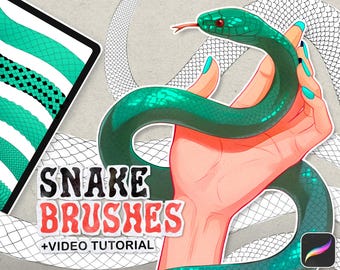 50 Snake Brushes for Procreate, Scales, Textures, Stamps