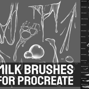 Milk Brushes for Procreate (Realistic + 2D)