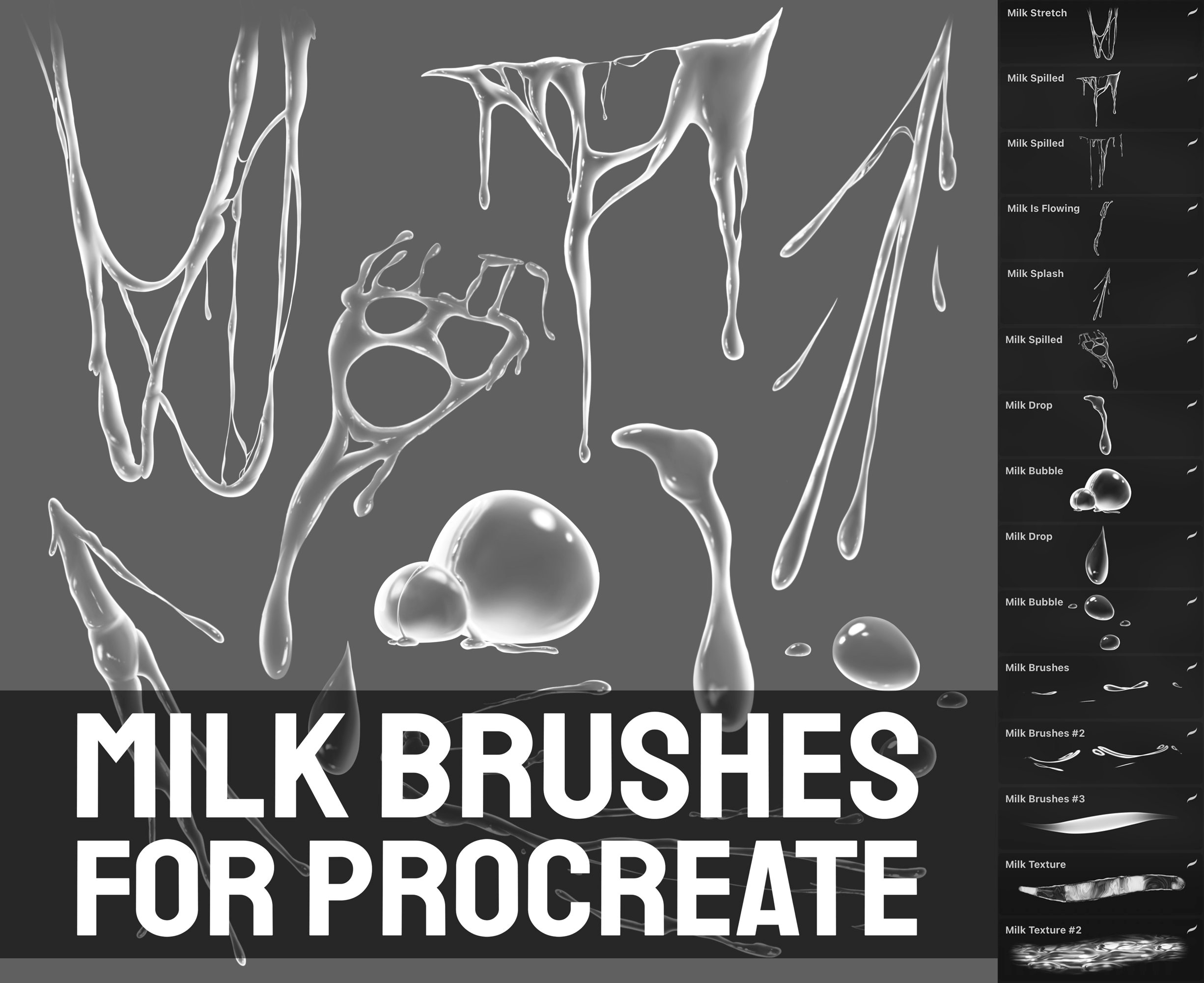 Milk Brushes for Procreate realistic 2D Etsy Israel