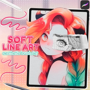 Soft LineArt Brushes for Procreate | Perfect for Drawing Art and Manga
