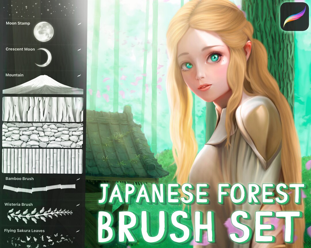 Japanese Forest Brush Set for Procreate - Etsy
