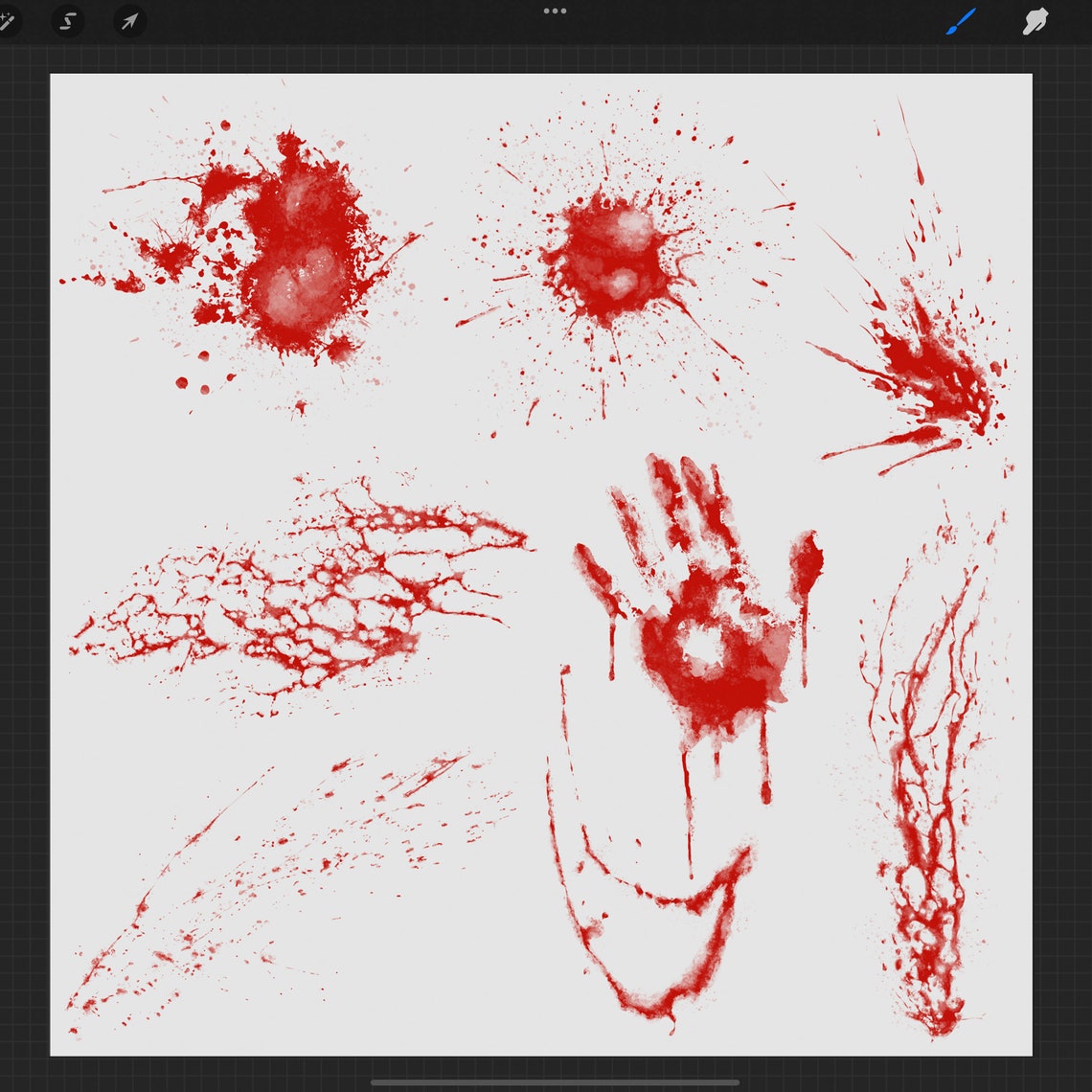 Blood Brush Set for Procreate realistic 2D Etsy Canada
