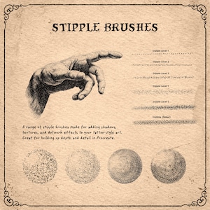 70 Procreate tatueringsborstar: Stipple Shader, Traditional, Dotwork och Shading Set för Procreate bild 6