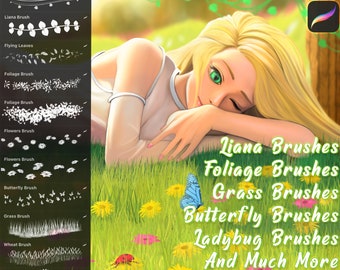 Spring Brush Set für Procreate (Liane, Foliage, Butterfly und mehr)