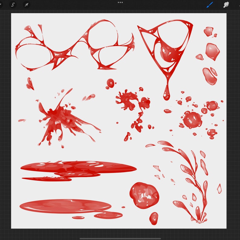 Blood Brush Set for Procreate realistic 2D Etsy