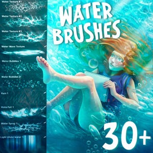 Water Brushes for Procreate - Bubbles, Textures,  Rain, Waterfall, Water Brush and so on