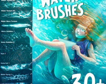 Water Brushes for Procreate - Bubbles, Textures,  Rain, Waterfall, Water Brush and so on