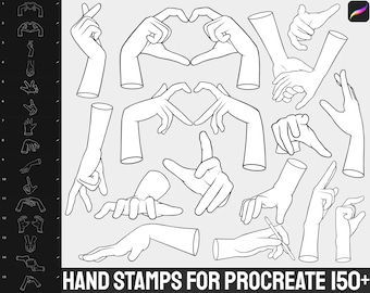 150+ Procreate Handstempel Pinsel | Procreate Hände, Anatomie Stempel, Hand Posen Referenz