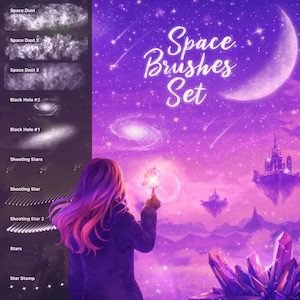 Space Brushes for Procreate (Stars, Сomet, Planets, Galaxy and so on)