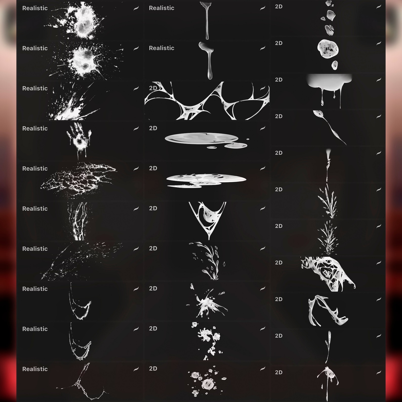 Blood Brush Set for Procreate realistic 2D Etsy Canada