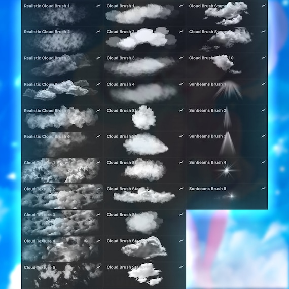 Choosing a brush for stippling clouds