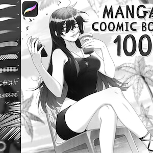 100+ Manga Brush Set for Procreate (A lot of Brushes, Textures and Stamps)