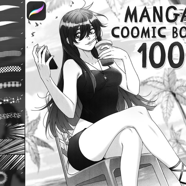 Ensemble de 100+ pinceaux manga pour procréer (beaucoup de pinceaux, textures et tampons)