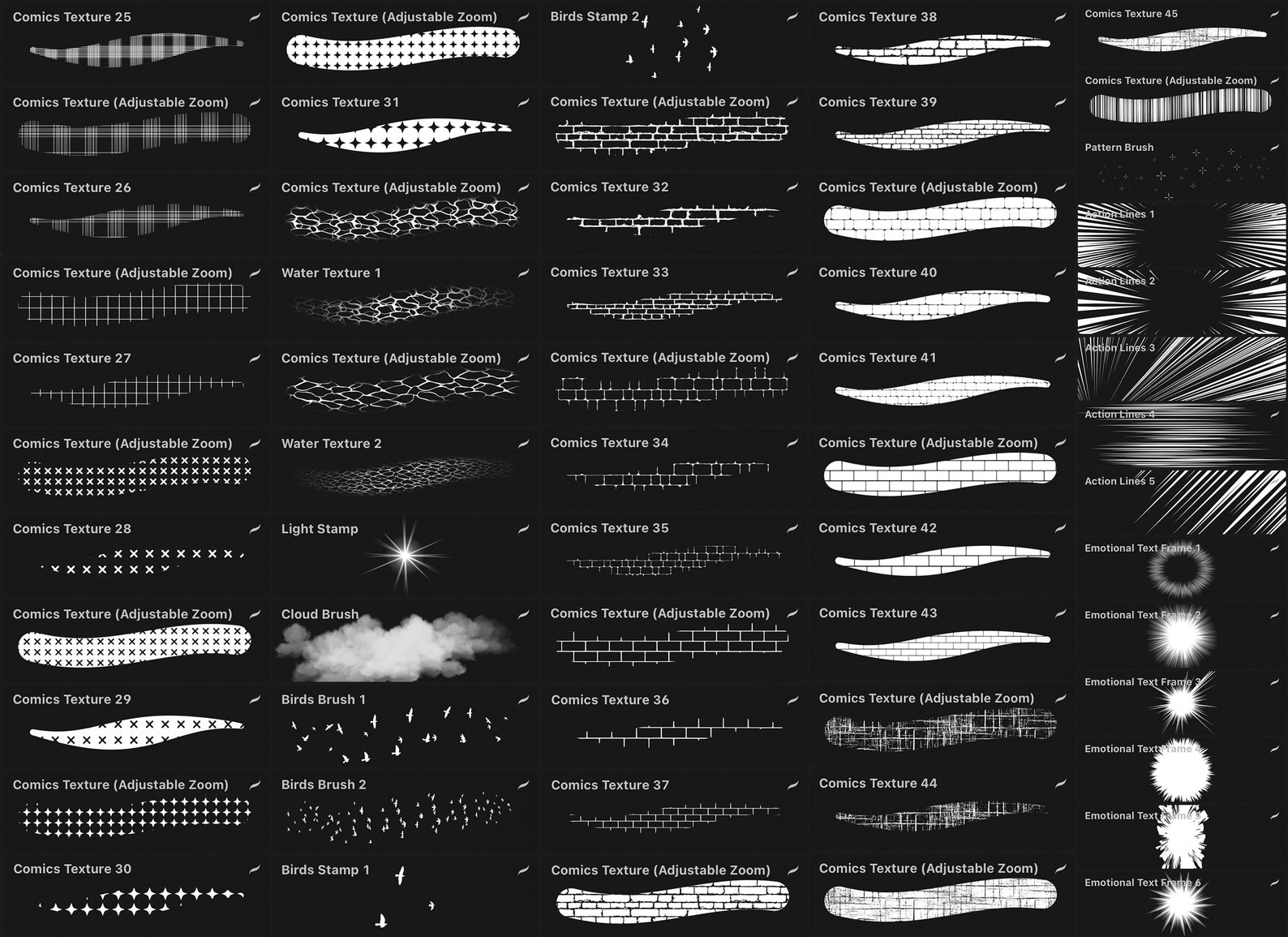 100 Manga Brush Set for Procreate A Lot of Brushes, Textures and Stamps