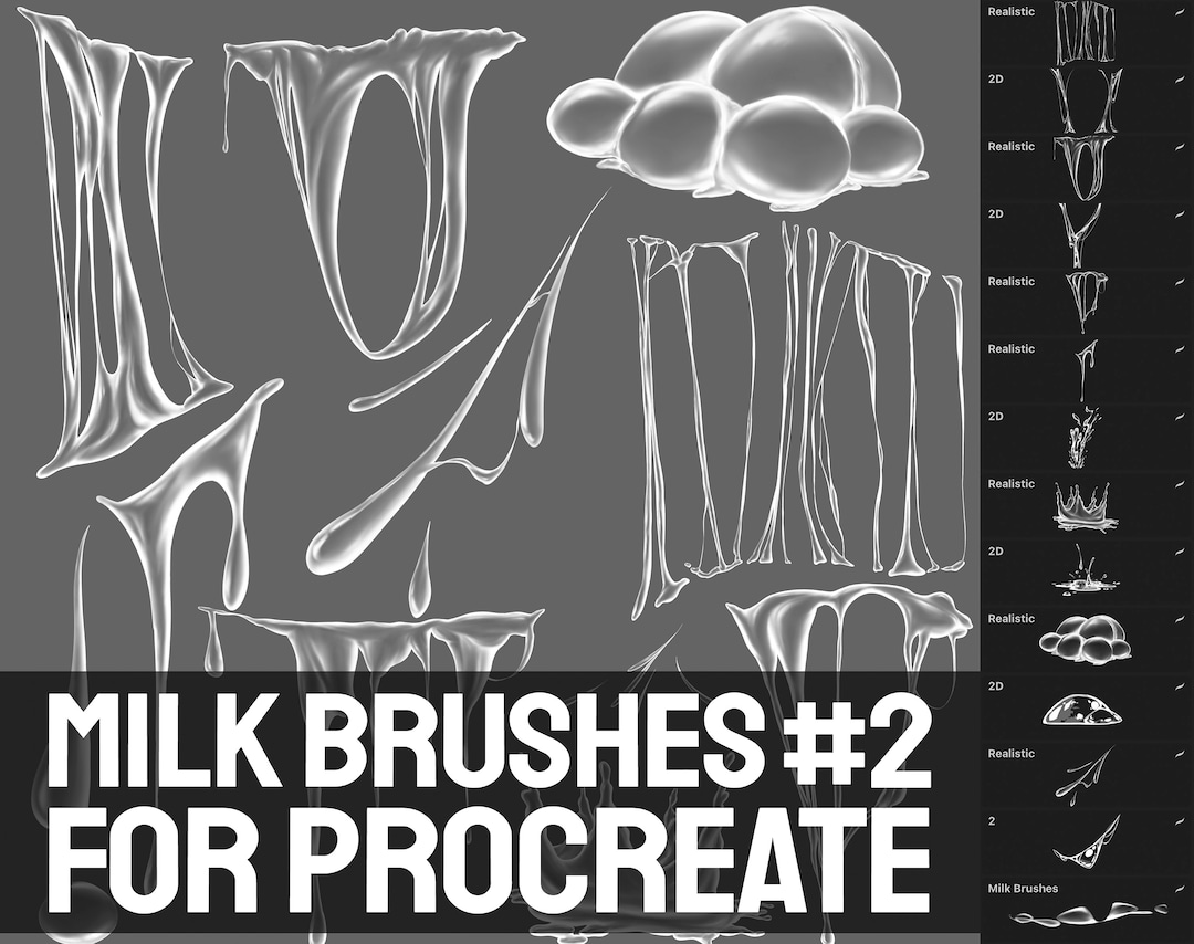 Milk Brushes for Procreate realistic 2D 2 Etsy