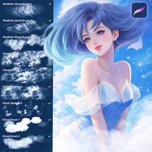 Cloud Brushes Set für Procreate (Pinsel, Texture, Stamp und so weiter)