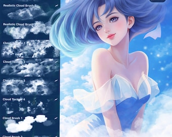 Conjunto de pinceles de nubes para Procreate (pinceles, texturas, sellos, etc.)