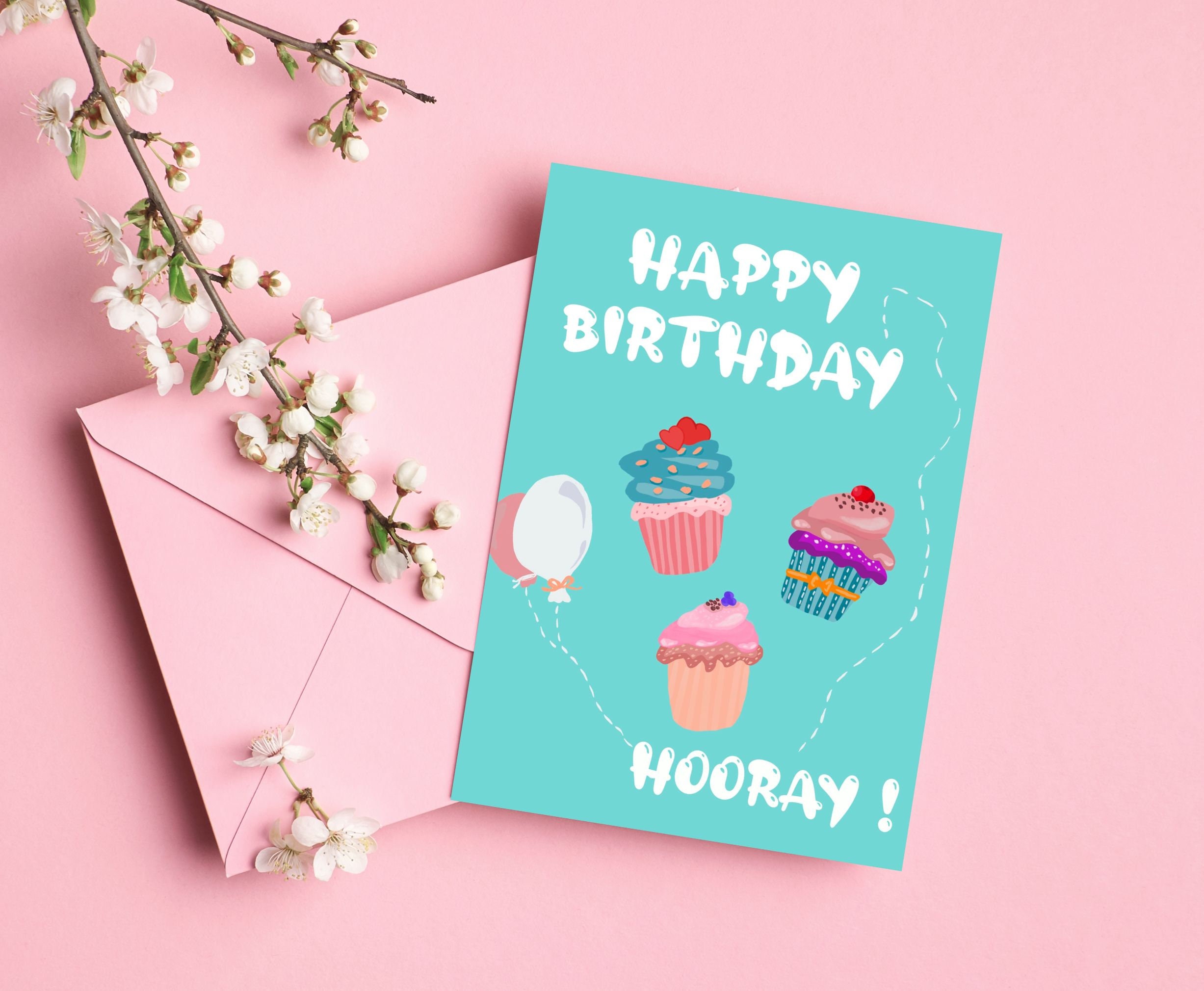 Printable Birthday Card Happy Birthday Card Hand-drawn - Etsy
