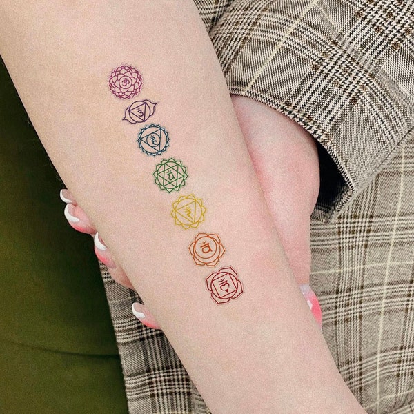 Chakra Temporary Tattoo, Fake Tattoo, Symbol Tattoo, Removable Tattoo, Waterproof Tattoo, Tattoo Lovers Gift, Tattoo Stickers