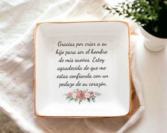 Gracias Suegra, porte-bagues pour belle-mère, porte-bijoux, cadeau pour la mère du marié, cadeau de mariage pour belle-mère, cadeau pour belle-mère espagnole