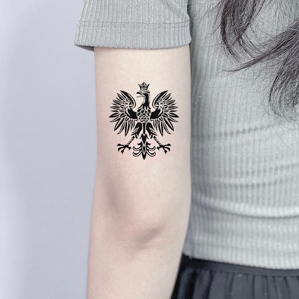 Polish Eagle Temporary Tattoo, Fake Tattoo, Tattoo Artist Gift, Symbol Tattoo, Waterproof Tattoo, Tattoo Lovers Gift, Tattoo Stickers