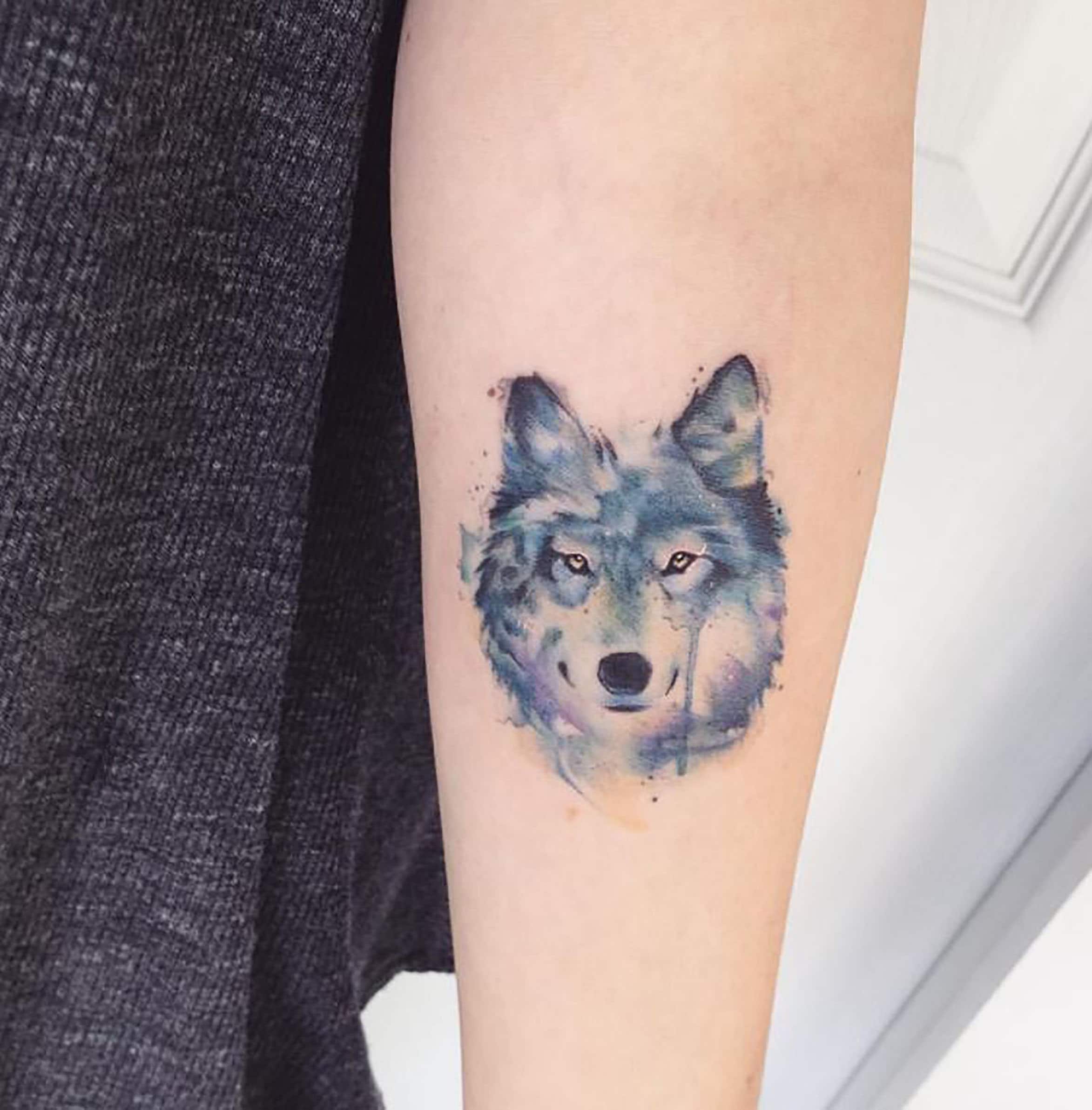 Galaxy Temporary Tattoo Wolf Wolf Temporary Tattoo Waterproof Wolf