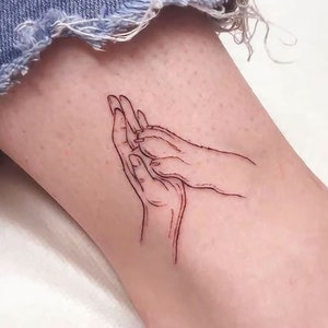 High Five Between Pet And Human Temporary Tattoo Waterproof - Wolf Animal Tattoo Vintage - Gift For Tattoo Lover - Wolf Tattoo For Women