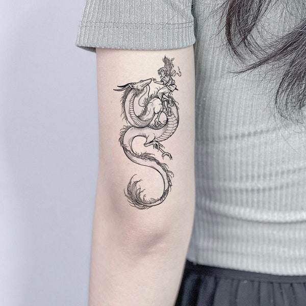 Dragon Tijdelijke Tattoo, Dragon Tattoo, Fake Tattoo, Tattoo Artist Gifts, Festival Tattoo, Waterdichte Tattoo, Cadeau voor tattoo-liefhebbers