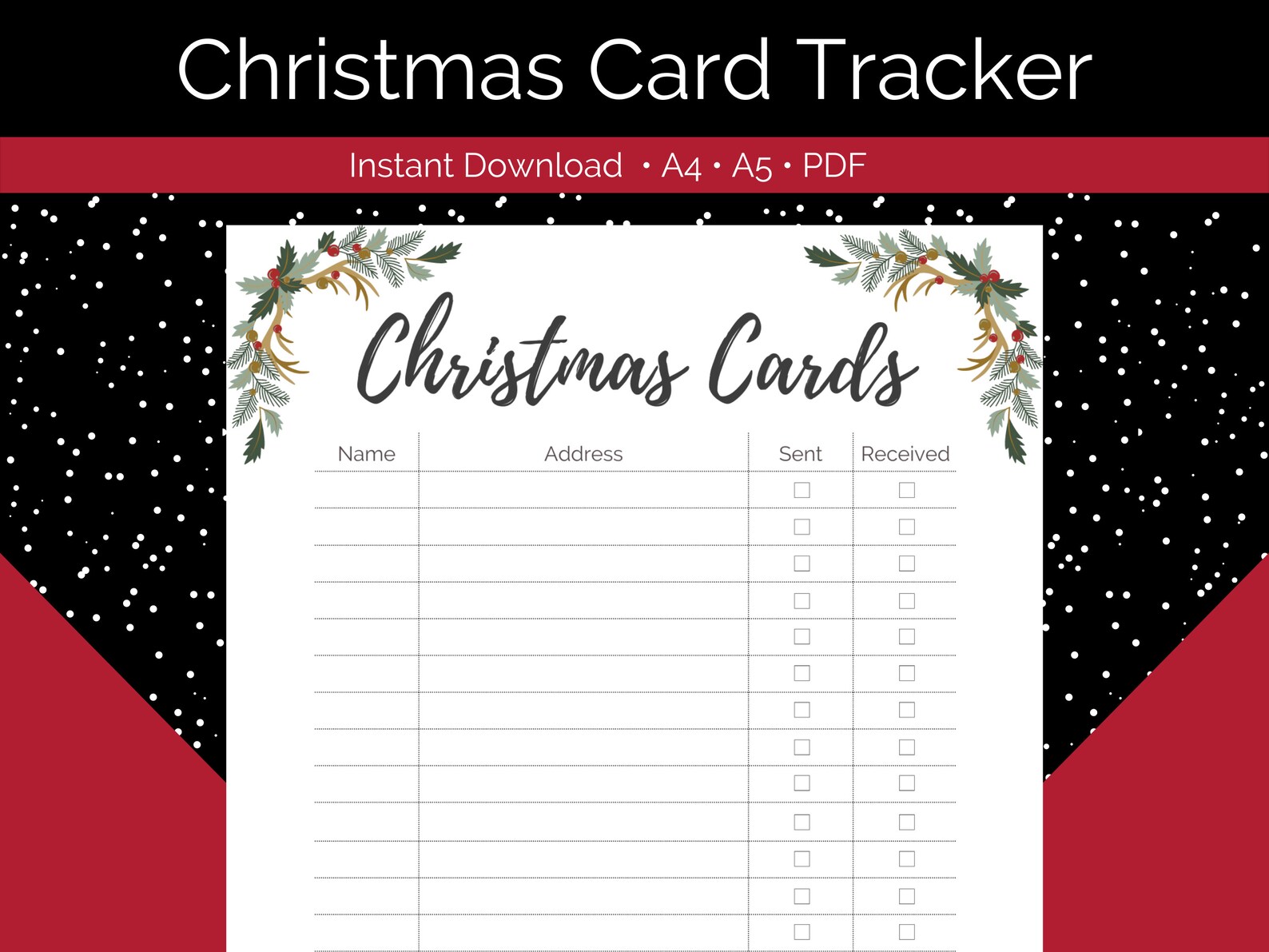 Christmas Card Tracker 