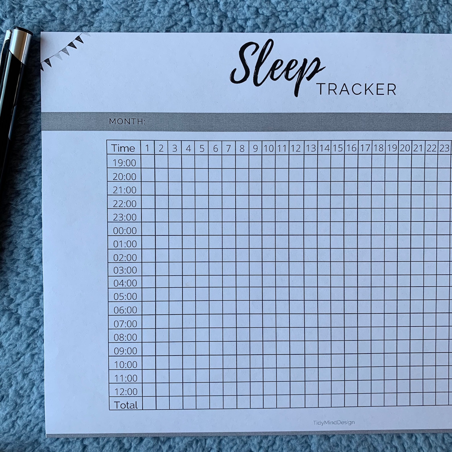 sleep tracker printable